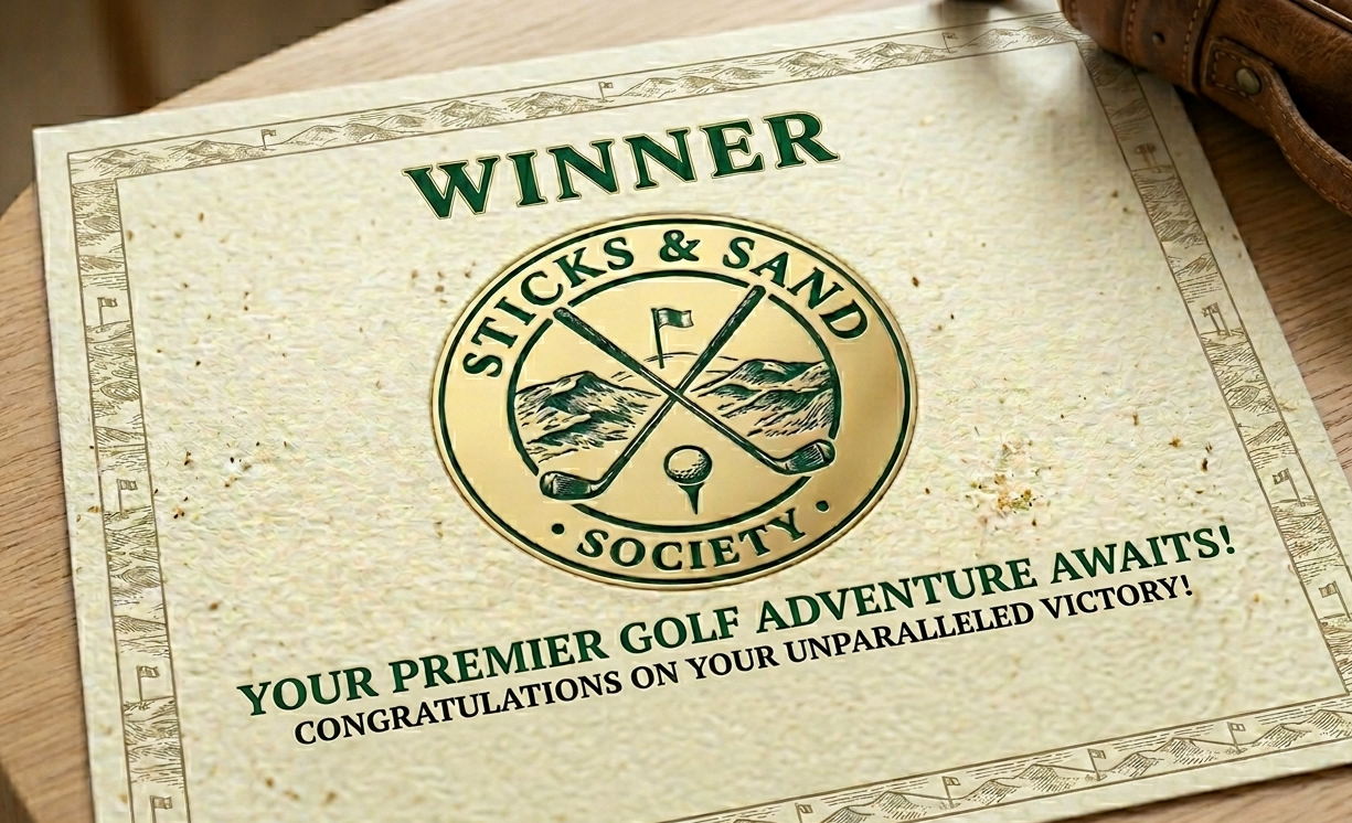 SpotOn Golf winner certificate